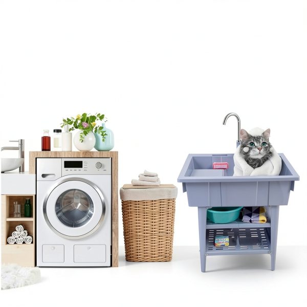 YHQYCGS Portable Laundry Sink Freestanding Plastic Utility-5