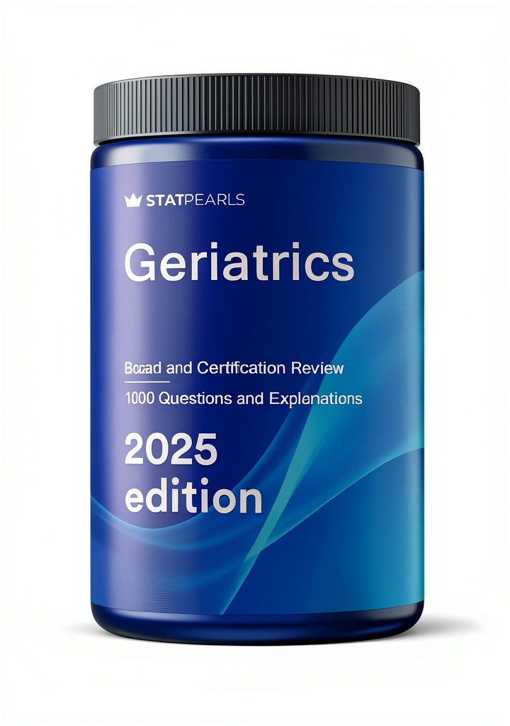 StatPearls Geriatrics eBook displayed on a tablet with medical diagrams