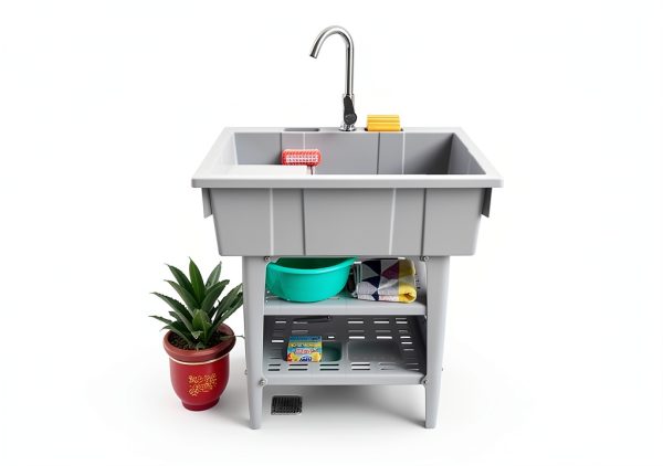 YHQYCGS Portable Laundry Sink Freestanding Plastic Utility-1