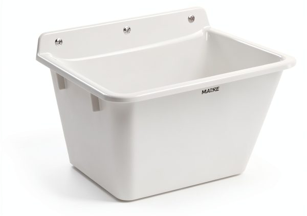 Mustee Wall Mounted Laundry Tray White Thermoplastic Utility-1