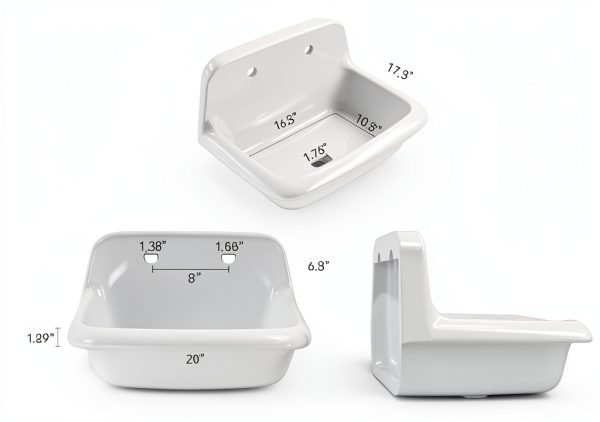 ELLAI Ceramic Farmhouse Sink Wall Mounted Utility Laundry-1