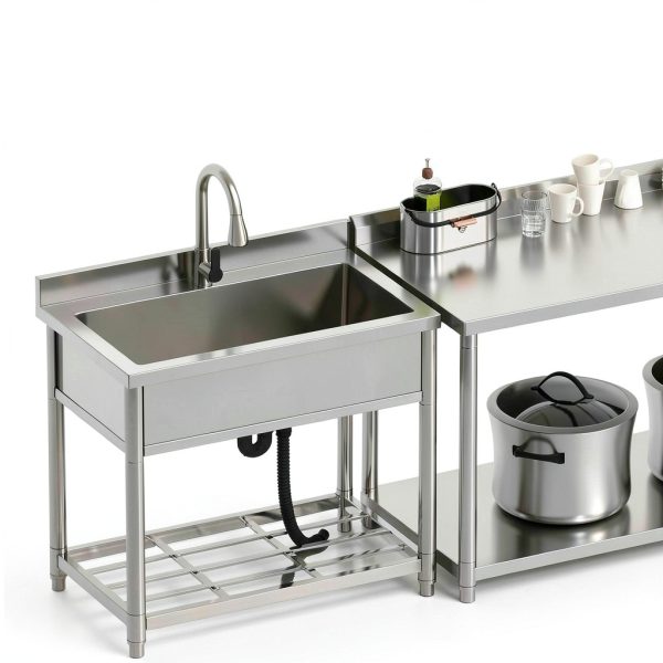 GGW Stainless Steel Utility Sink Large Industrial-7