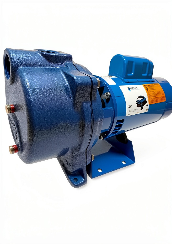 Installing Goulds GT20 centrifugal pump on a wooden workbench with hoses attached