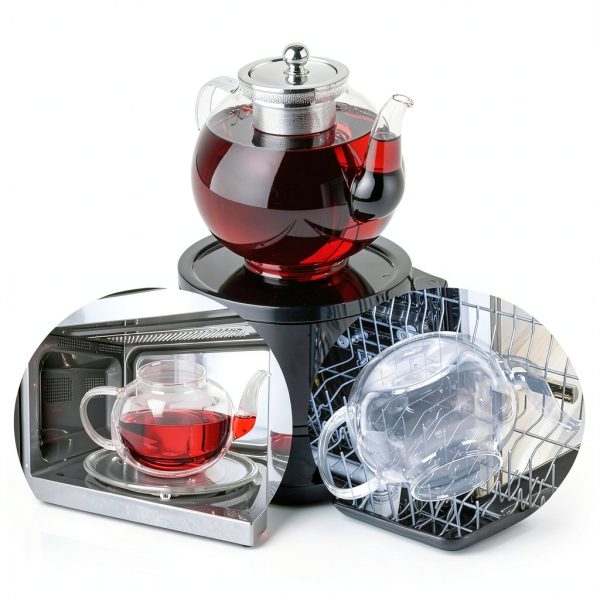 Glass Teapot Set James Bentley Clear Double Wall-4