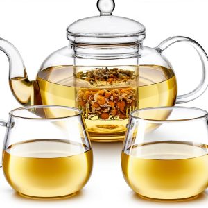 Teabloom Clear Glass Tea Set for Kitchen-0