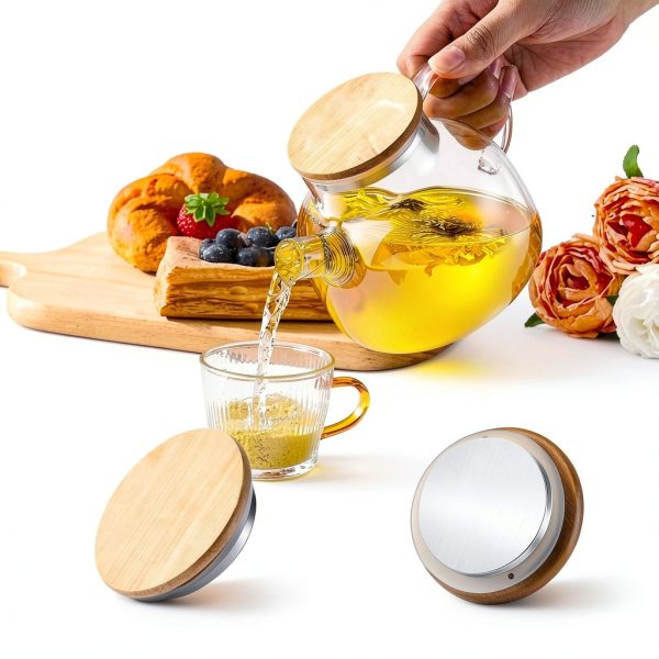 PARACITY Glass Teapot 20oz Borosilicate Stovetop with Bamboo Lid-2