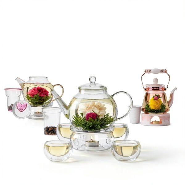 Teabloom Clear Glass Tea Set for Kitchen-6