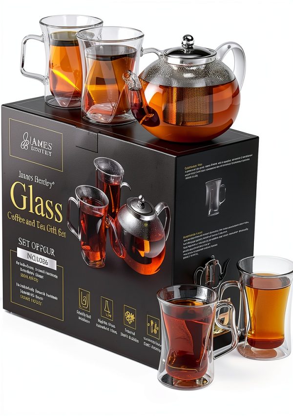 Glass Teapot Set James Bentley Clear Double Wall-0