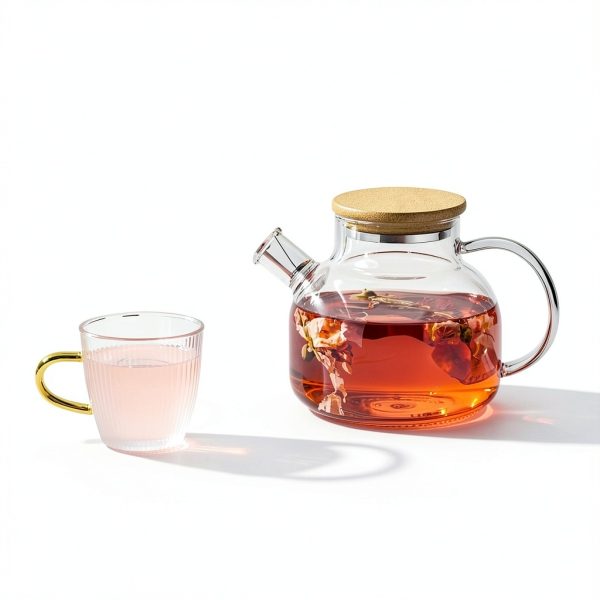 PARACITY Glass Teapot 20oz Borosilicate Stovetop with Bamboo Lid-5
