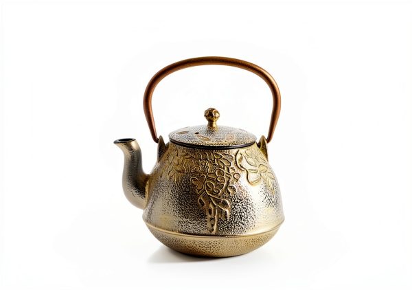 TOPCYORIC Cast Iron Teapot 1 Quart Warm Beige Japanese Style-1