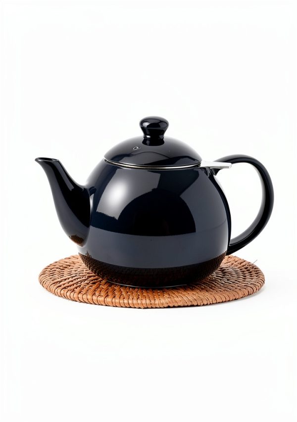 Porcelain Teapot Sweese 27oz Navy with Infuser - Stainless Steel-2