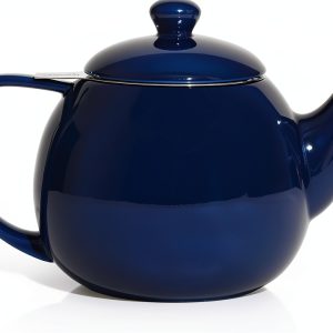Porcelain Teapot Sweese 27oz Navy with Infuser - Stainless Steel-0