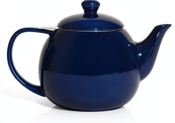 Porcelain Teapot Sweese 27oz Navy with Infuser - Stainless Steel-0