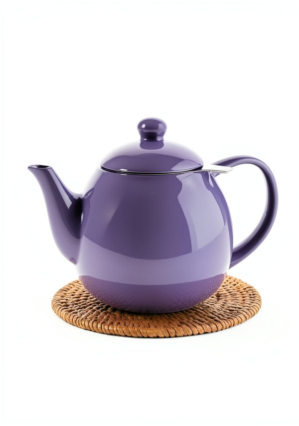 Porcelain Teapot Sweese 27oz Purple with Infuser High Gloss Design-1