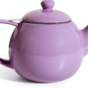 Porcelain Teapot Sweese 27oz Purple with Infuser High Gloss Design-0