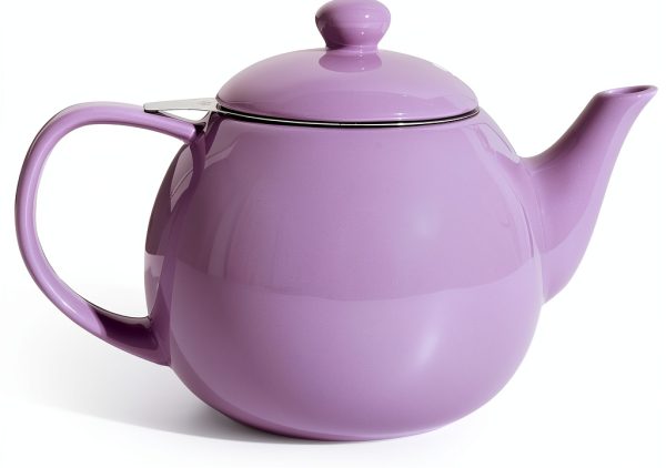 Porcelain Teapot Sweese 27oz Purple with Infuser High Gloss Design-0