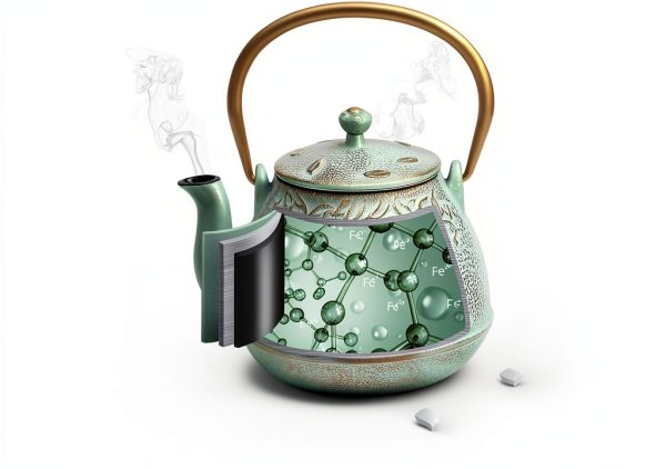 Toptier Light Green Cast Iron Stovetop Teapot 0.7 Quart Retro Design-4