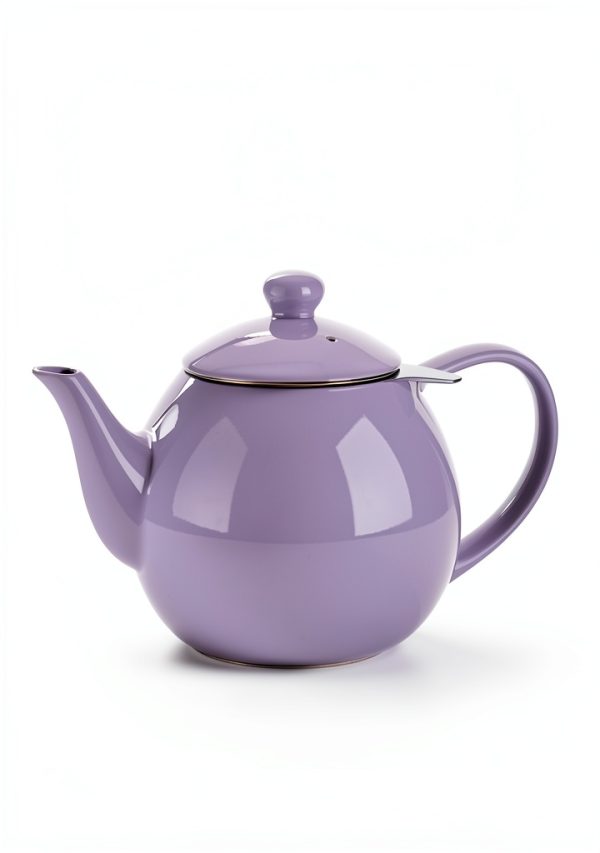 Porcelain Teapot Sweese 27oz Purple with Infuser High Gloss Design-5