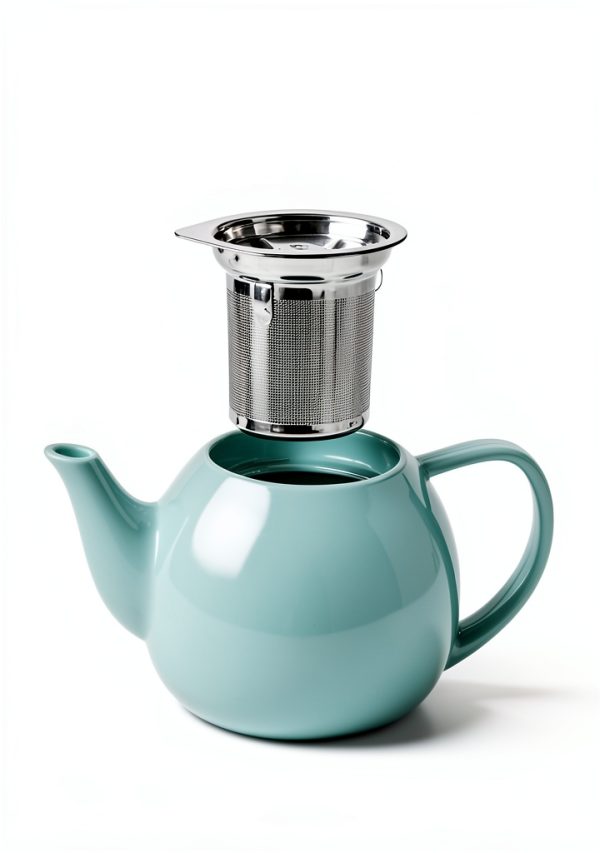Sweese Mint Green 27oz Porcelain Teapot with Stainless Steel Infuser-4