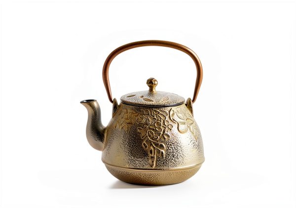 Cast Iron Teapot by toptier Japanese Style Warm Beige 40 oz-1