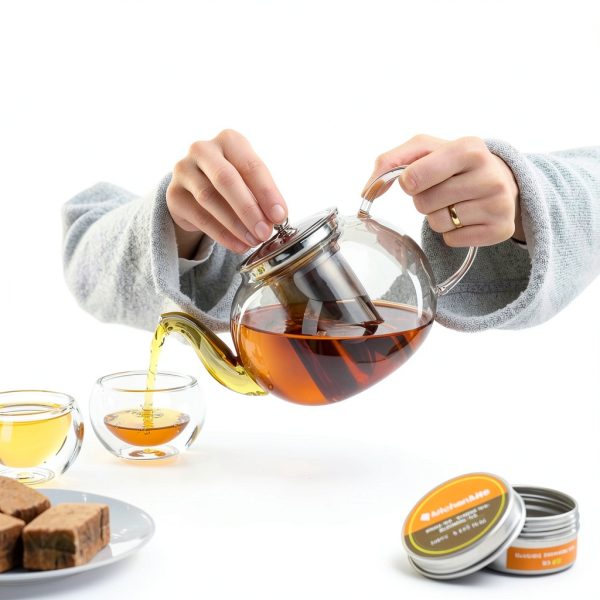 Kitchen Kite Clear Glass Teapot Set 35oz with Lid and 4 Cups-7
