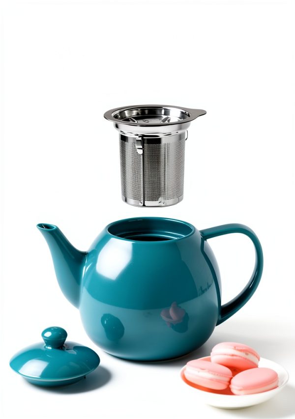 Sweese Porcelain Teapot 27oz with Infuser Steel Blue-4