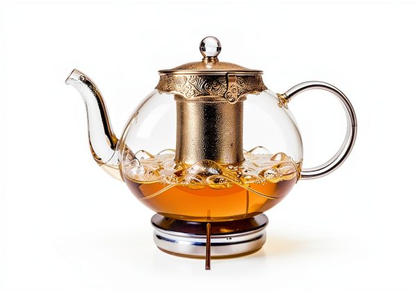 Kitchen Kite Clear Glass Teapot Set 35oz with Lid and 4 Cups-2