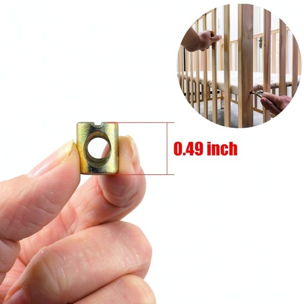 20PCS One Piece Slotted Hammer Nuts Metric M6 Barrel Nuts Cross Pin Slotted Nuts Bunk Bed Headboard Replacement Hardware M6x10mmx13mm Bedchair Furniture Used to Join Wood Kitchen Countertops-3
