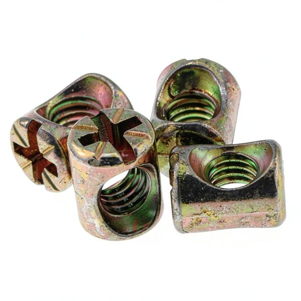 MEETOOT 20-piece M6x13mm Zinc Cross Slot Nuts for Furniture Assembly-3