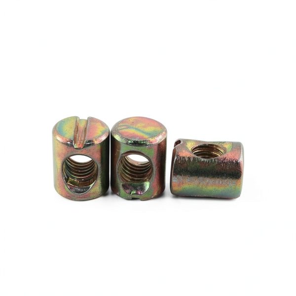 20PCS One Piece Slotted Hammer Nuts Metric M6 Barrel Nuts Cross Pin Slotted Nuts Bunk Bed Headboard Replacement Hardware M6x10mmx13mm Bedchair Furniture Used to Join Wood Kitchen Countertops-2