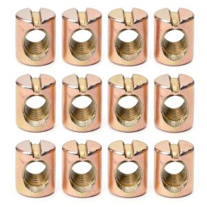 RLECS Cross Hole Furniture Nut M6x12 Zinc Slotted Hammer Nut 12pcs-0
