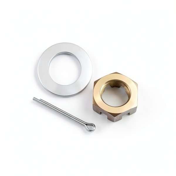 2 Sets Trailer Nut Kit 1 inch Carbon Steel Shaft Washers 2.3 inches Long Cotter Pins Compatible with 1" Shaft Spindle for Trailer RV Boat-4