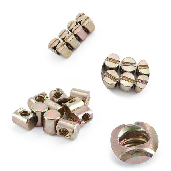 10pcs M6 Bolts Dowel Slotted Furniture Nut for Beds Crib Chairs-3
