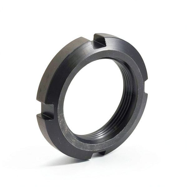 uxcell M35x1.5mm Retaining Four-Slot Slotted Round Nut, 4Pcs Carbon Steel Round Lock Nut for Various Rolling Bearings, Industrial Field, Black-2