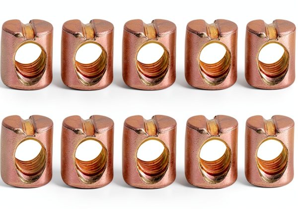 10pcs M6 Bolts Dowel Slotted Furniture Nut for Beds Crib Chairs-0