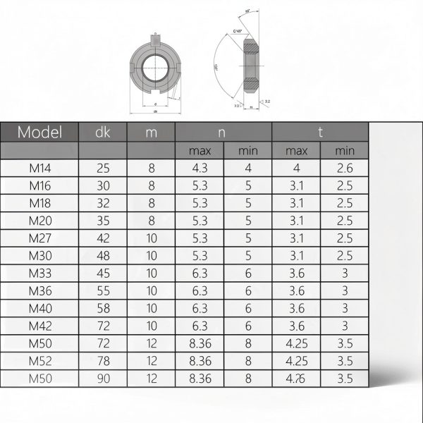 MroMax M56 x 2mm Carbon Steel Retaining Four-Slot Slotted Round Nuts-3