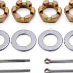 2 Sets Trailer Nut Kit 1 inch Carbon Steel Shaft Washers 2.3 inches Long Cotter Pins Compatible with 1" Shaft Spindle for Trailer RV Boat-0