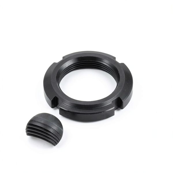 uxcell M35x1.5mm Retaining Four-Slot Slotted Round Nut, 4Pcs Carbon Steel Round Lock Nut for Various Rolling Bearings, Industrial Field, Black-1