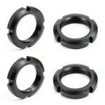 uxcell M35x1.5mm Retaining Four-Slot Slotted Round Nut, 4Pcs Carbon Steel Round Lock Nut for Various Rolling Bearings, Industrial Field, Black-0