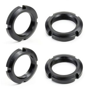 uxcell M35x1.5mm Retaining Four-Slot Slotted Round Nut, 4Pcs Carbon Steel Round Lock Nut for Various Rolling Bearings, Industrial Field, Black-0