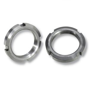 uxcell M50x1.5mm Four‑Slot Round Nut - Carbon Steel Black-0