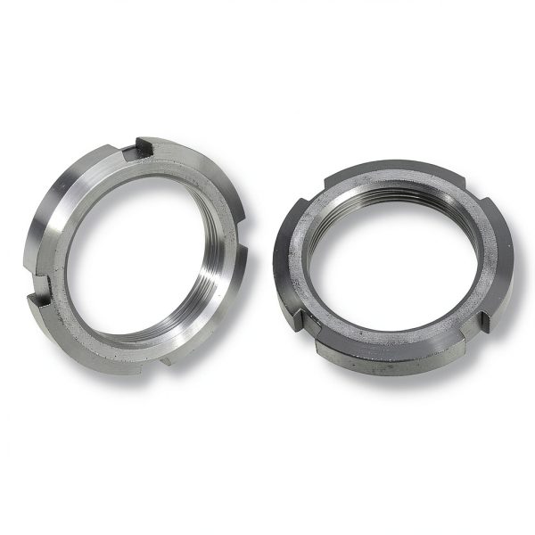 uxcell M50x1.5mm Four‑Slot Round Nut - Carbon Steel Black-0