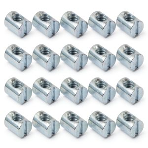 UNC 1/4"-20 Threaded Barrel Nuts 10mmx12.5mm Zinc Plated 20 Pack-0