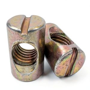 M8x20mm Slotted Barrel Nuts SHENGQING Cross Dowel Galvanized 20pcs-0