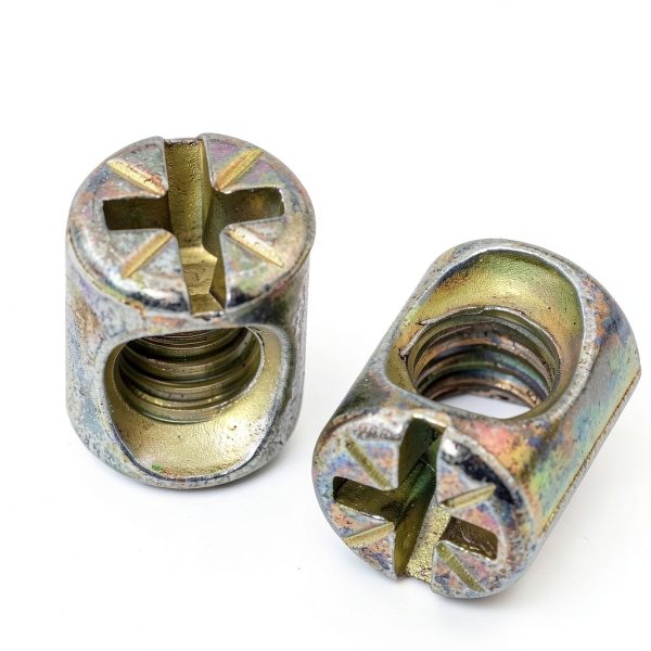 Cross Dowels FMHXG Barrel Nut M6x13mmx10mm Galvanized Steel 20PCS-1