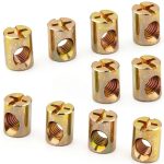 SHENGYIYISHENG M6 Barrel Nut 10x13mm Golden Slotted Nuts 10 Pcs-0