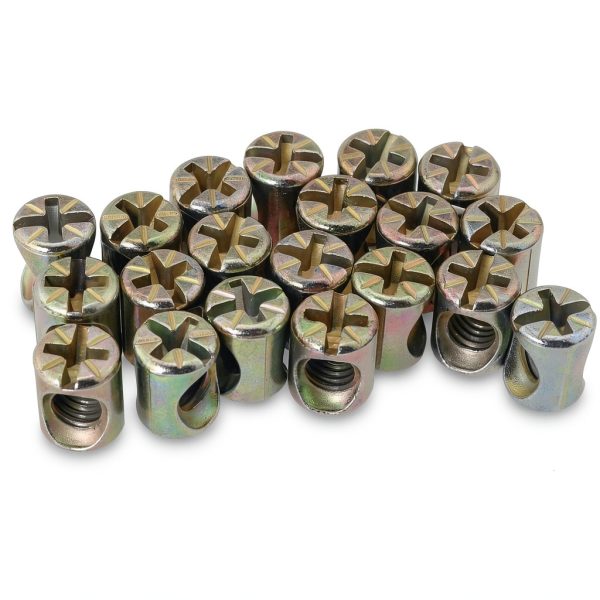 Cross Dowels FMHXG Barrel Nut M6x13mmx10mm Galvanized Steel 20PCS-5