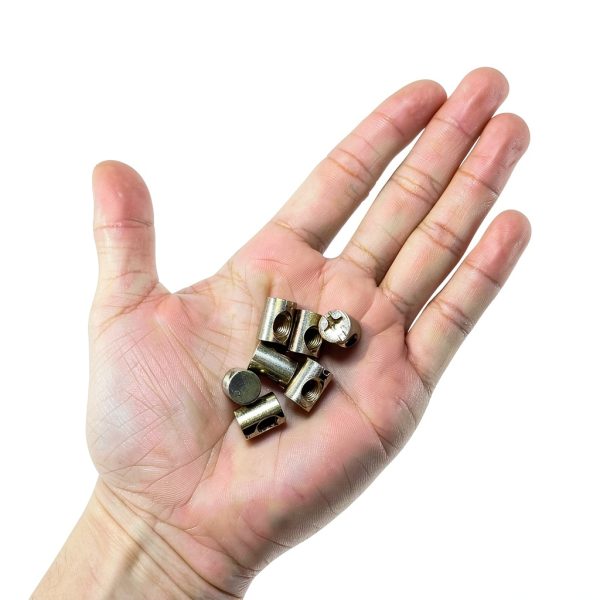 SHENGYIYISHENG M6 Barrel Nut 10x13mm Golden Slotted Nuts 10 Pcs-3