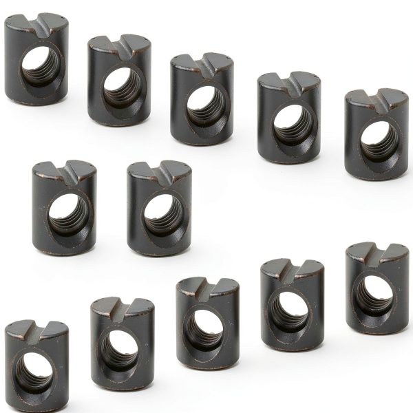 M6 Barrel Nuts SHENGYIYISHENG 10x11mm Black 12pcs Slotted Nut Kit-0