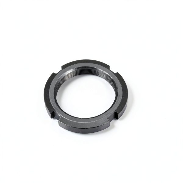 uxcell M50x1.5mm Four‑Slot Round Nut - Carbon Steel Black-1